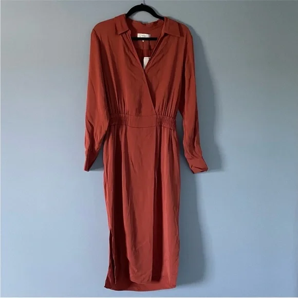 Reiss Terracotta Shirt Dress - Picture 2 of 10
